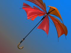 Expression driven animation - one control drives entire folding mechanism of the umbrella